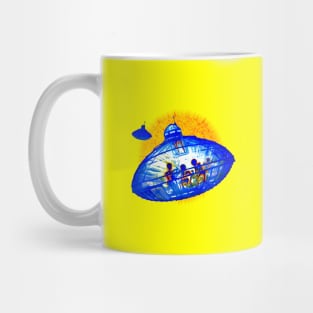 Aliens Attack (yellow background) Mug